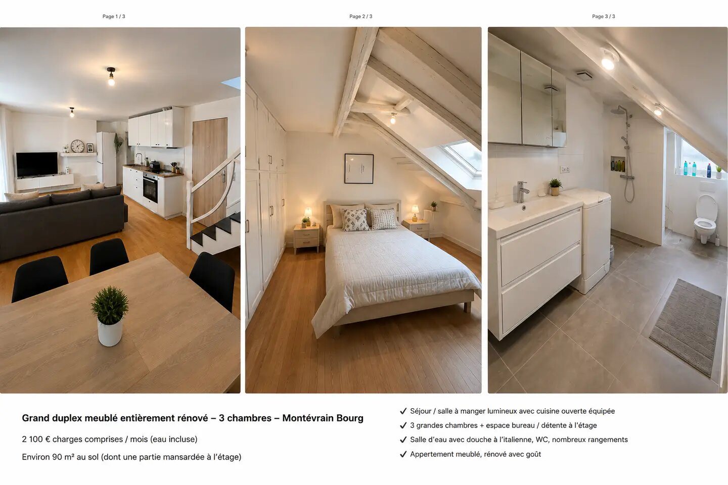 Appartement à louer, 90m², Montévrain