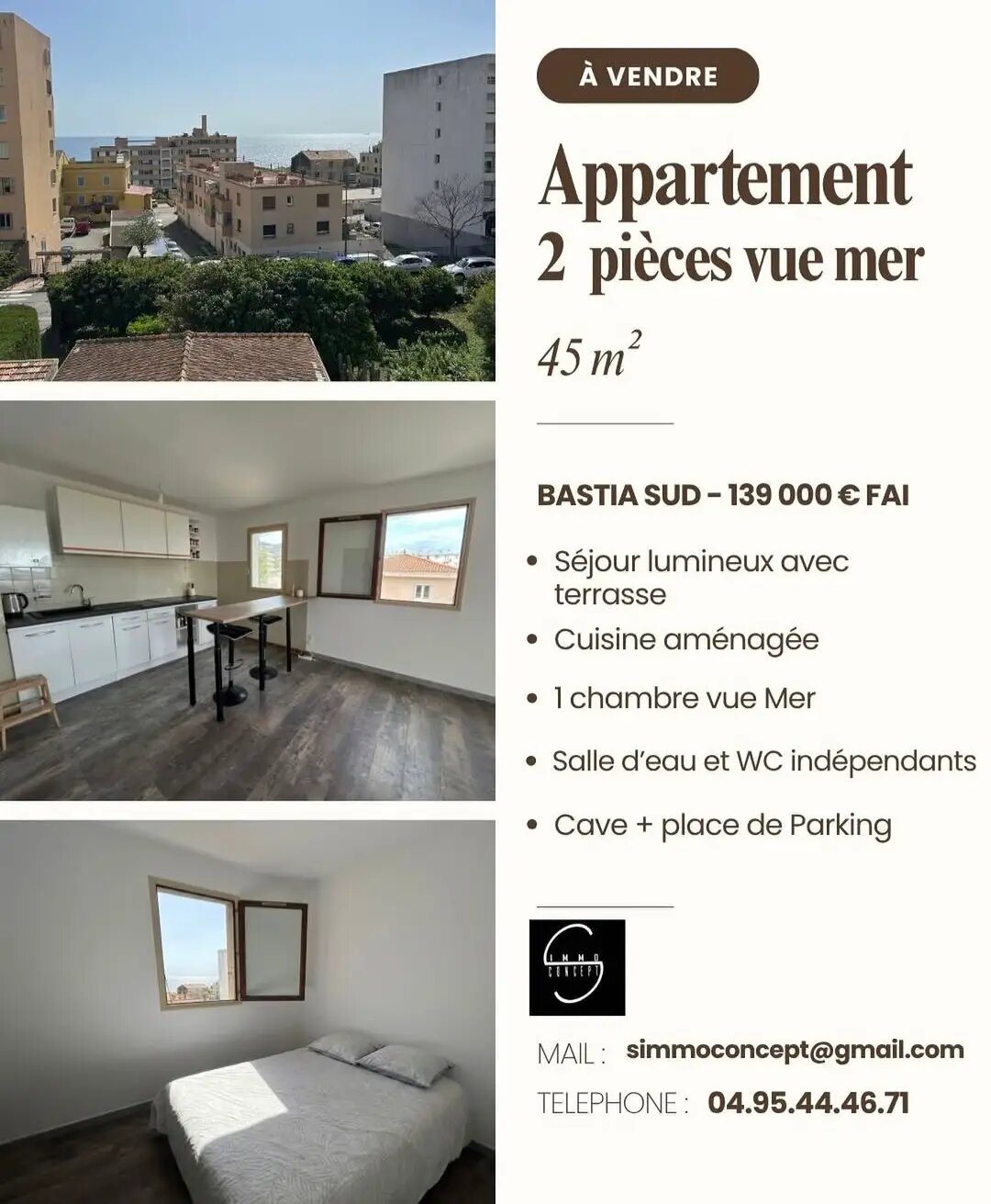 Appartement à vendre, 45m², Bastia