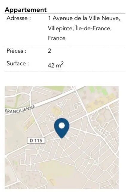 Appartement à vendre, 42m², Villepinte