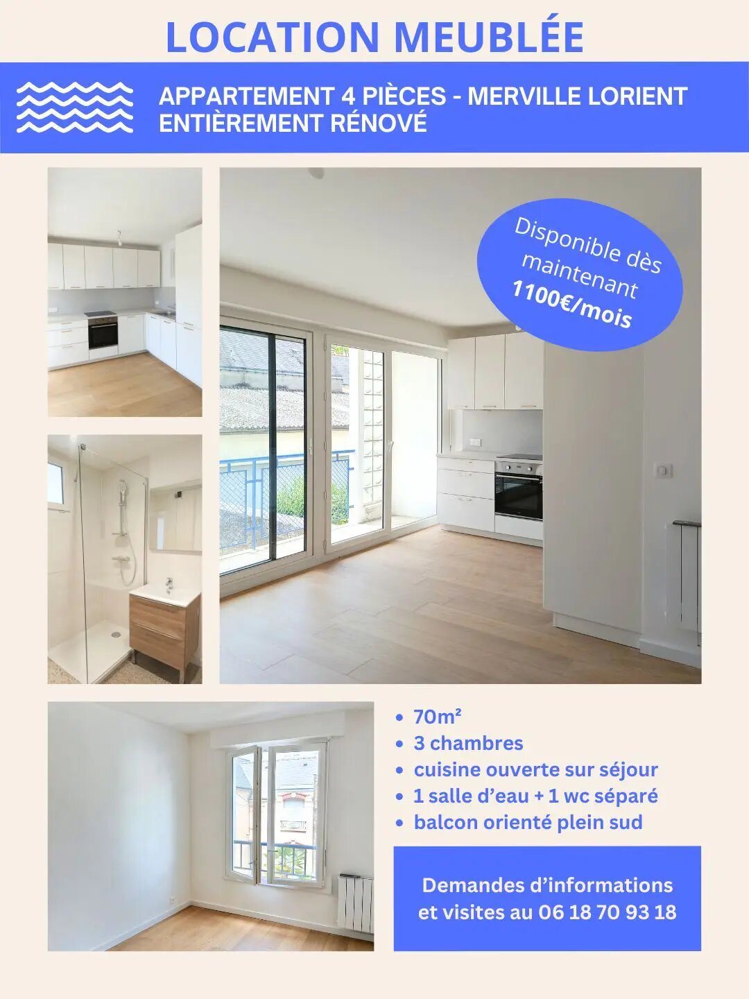 Appartement à louer, 70m², Lorient