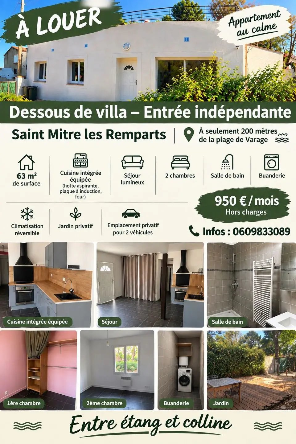 Appartement à louer, 65m², Saint-Mitre-les-Remparts