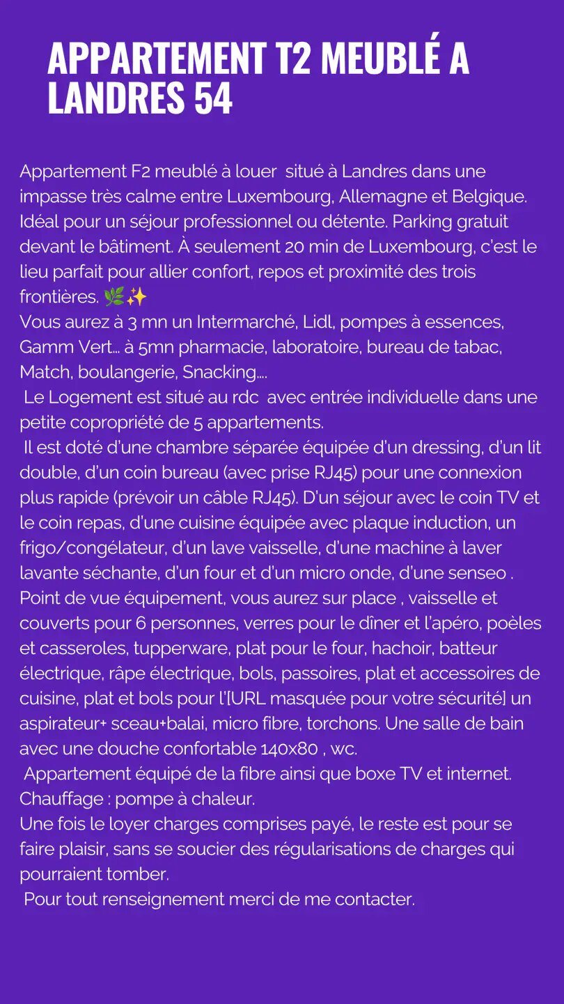 Appartement à louer, 56m², Landres