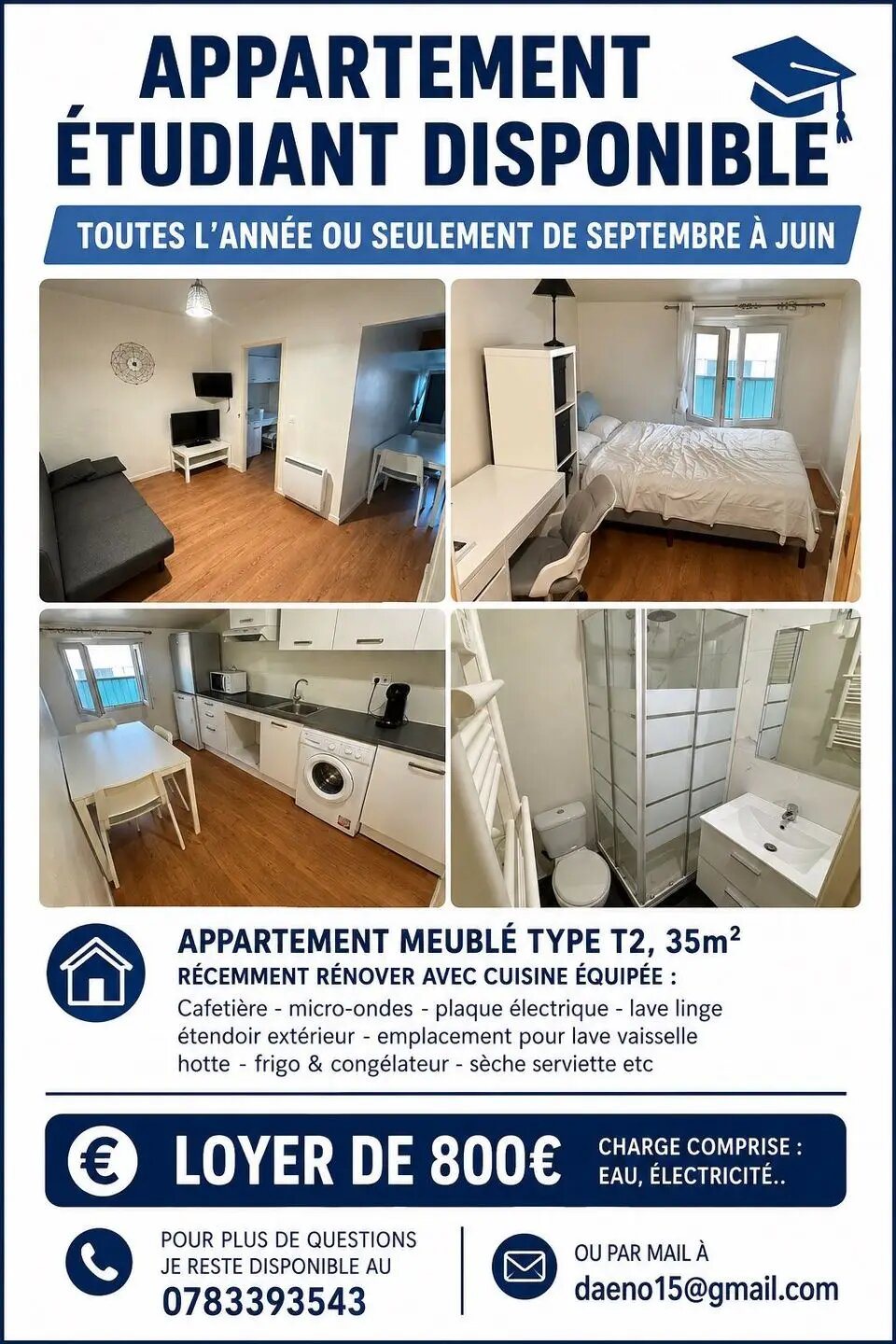 Appartement à louer, 35m², Grasse