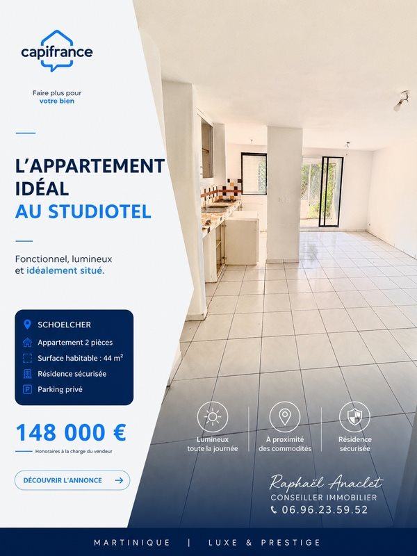 Appartement à vendre, 43m², Schoelcher