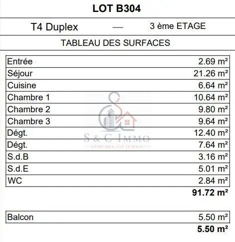 Appartement à vendre, 92m², Boissy-Saint-Léger