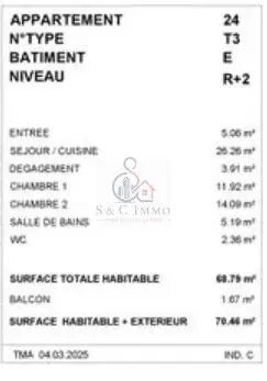 Appartement à vendre, 68m², Puteaux