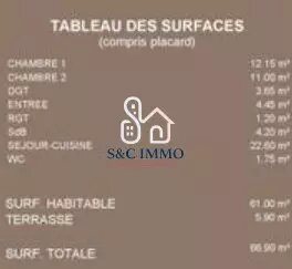 Appartement à vendre, 61m², Montévrain