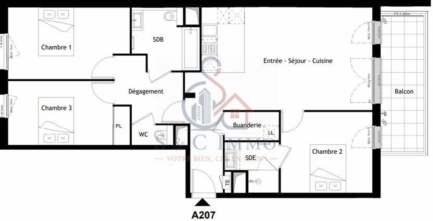 Appartement à vendre, 87m², Issy-les-Moulineaux