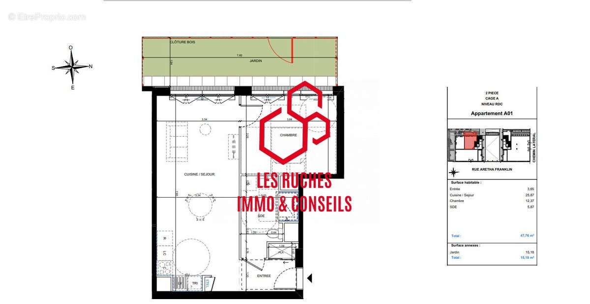 Appartement à vendre, 48m², Bondy