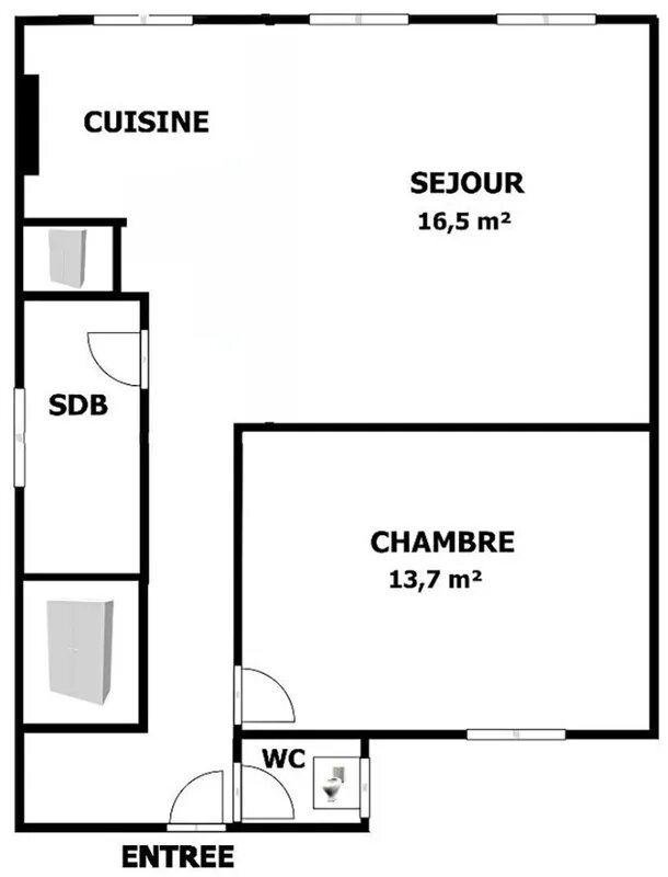 Appartement à vendre, 48m², Bois-Colombes