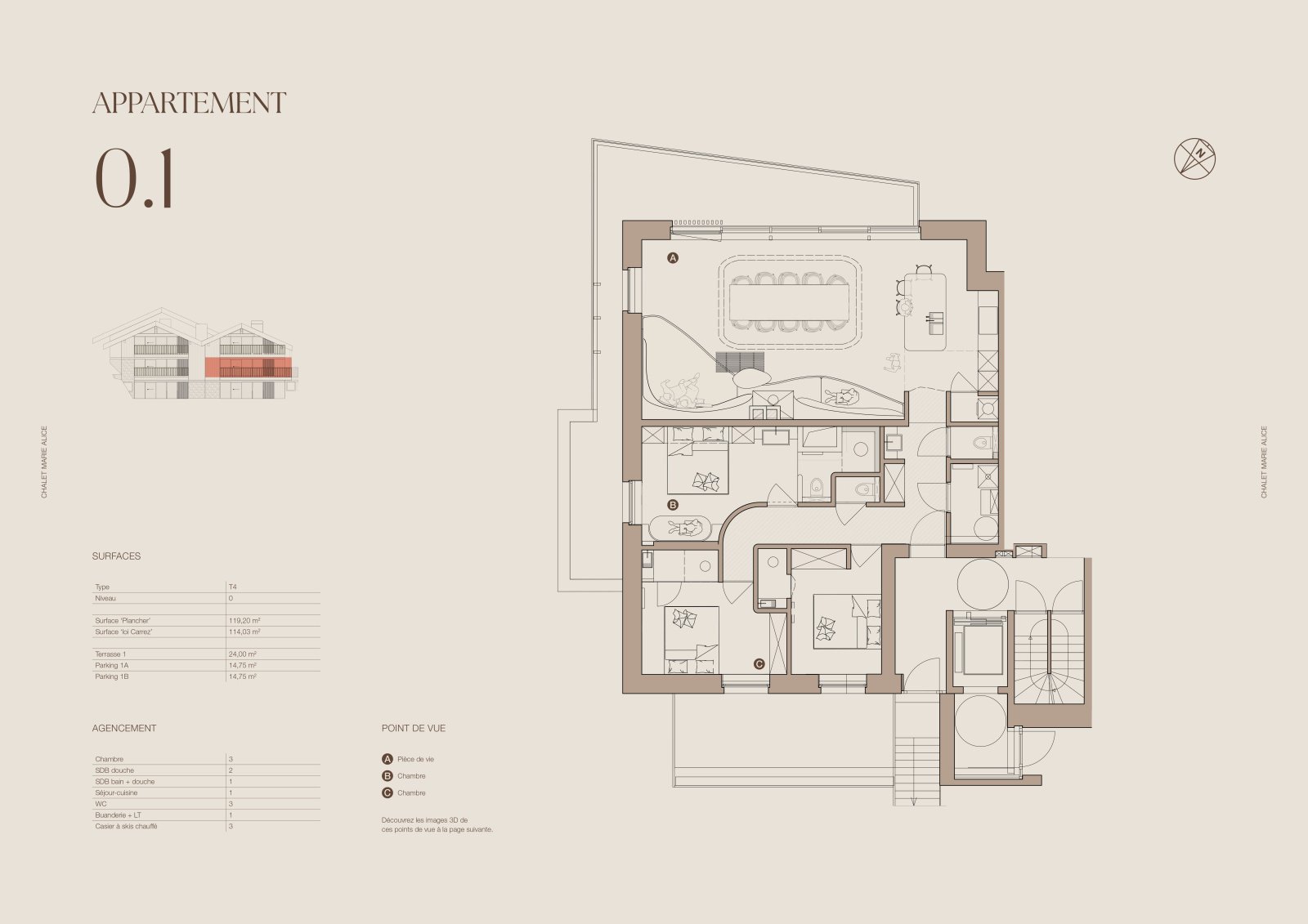 Appartement à vendre, 114m², Champagny-en-Vanoise (La Plagne)