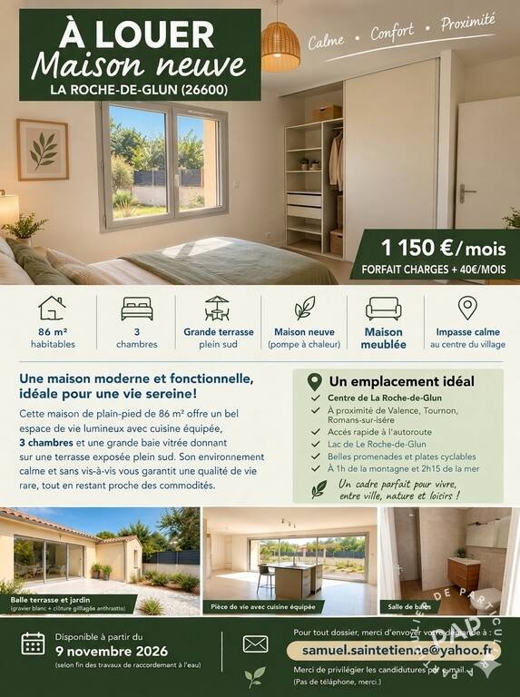 Maison à louer, 86m², La Roche-de-Glun
