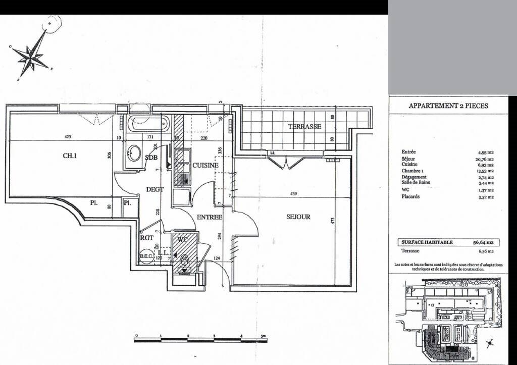 Appartement à louer, 56m², Courbevoie
