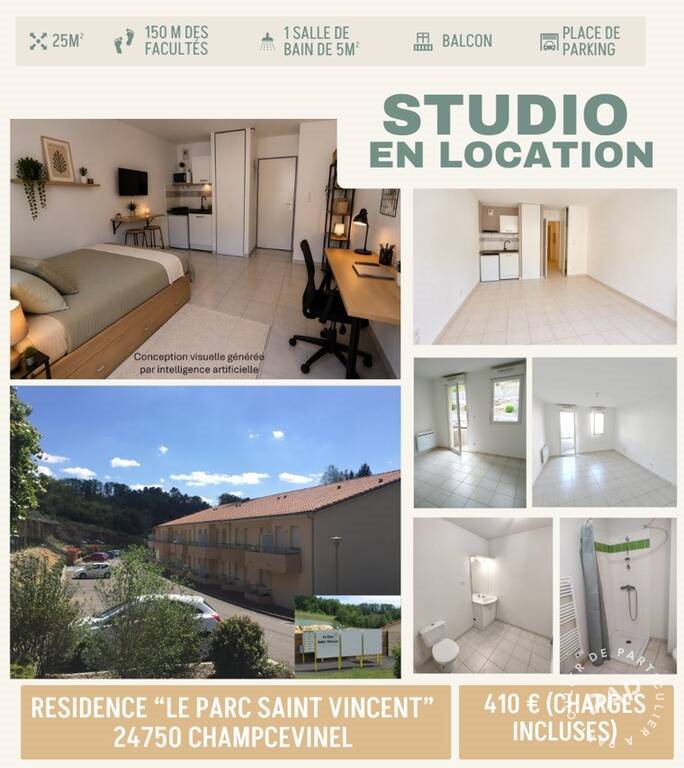 Appartement à louer, 25m², Périgueux