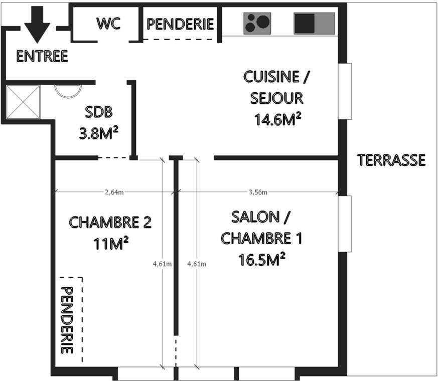 Appartement à vendre, 50m², Malakoff