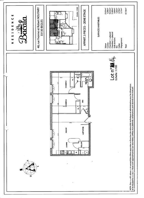 Appartement à louer, 67m², Bègles