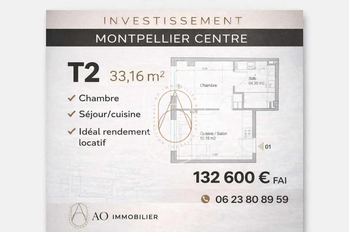 Appartement à vendre, 33m², Montpellier