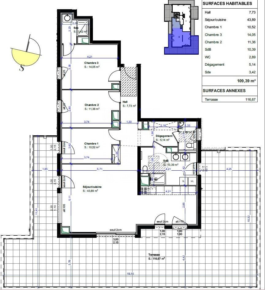 Appartement à vendre, 109m², Pfastatt