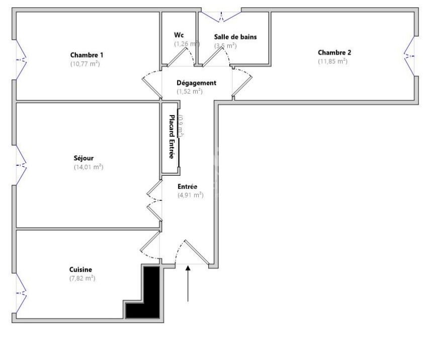 Appartement à vendre, 56m², Nanterre