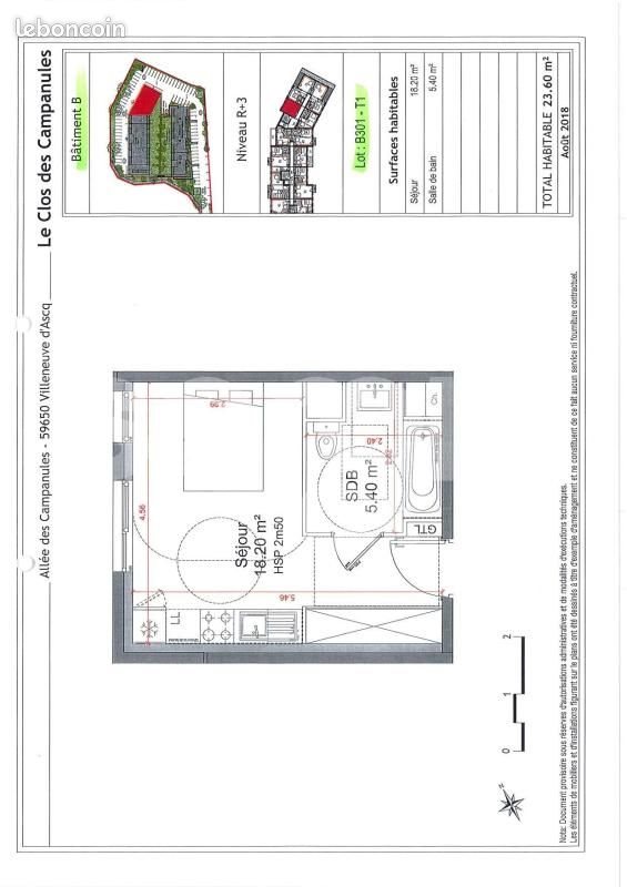Appartement à louer, 24m², Villeneuve-d'Ascq