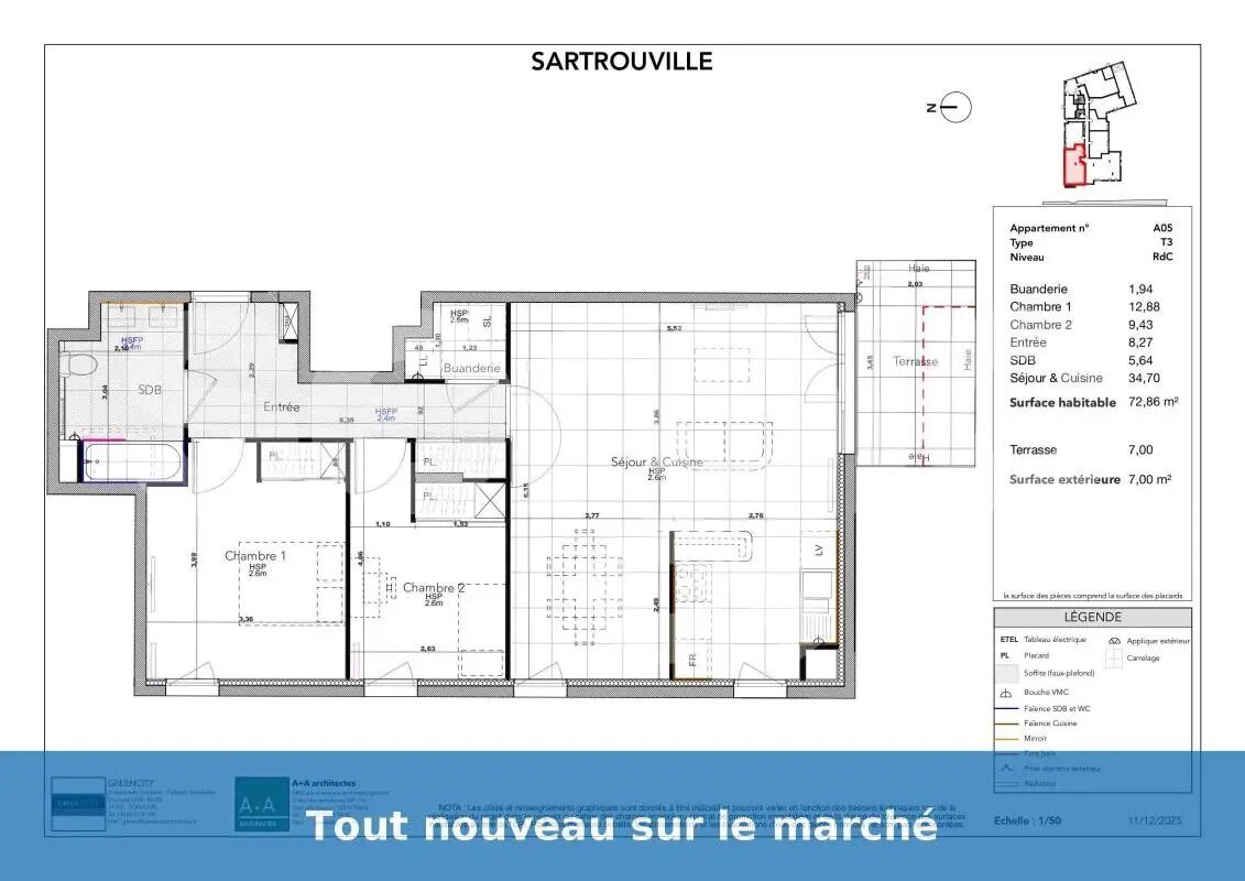 Appartement à louer, 68m², Sartrouville