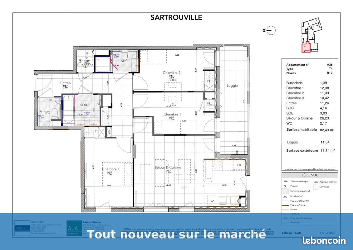 Appartement à louer, 82m², Sartrouville