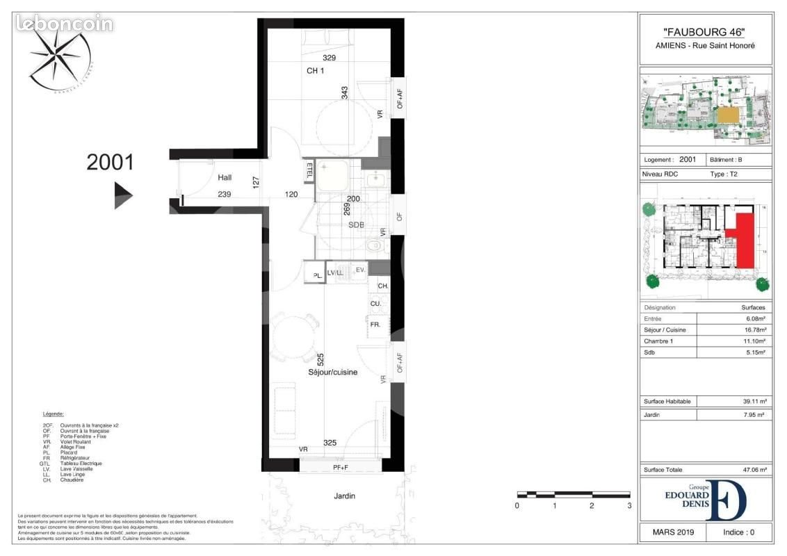 Appartement à louer, 39m², Amiens