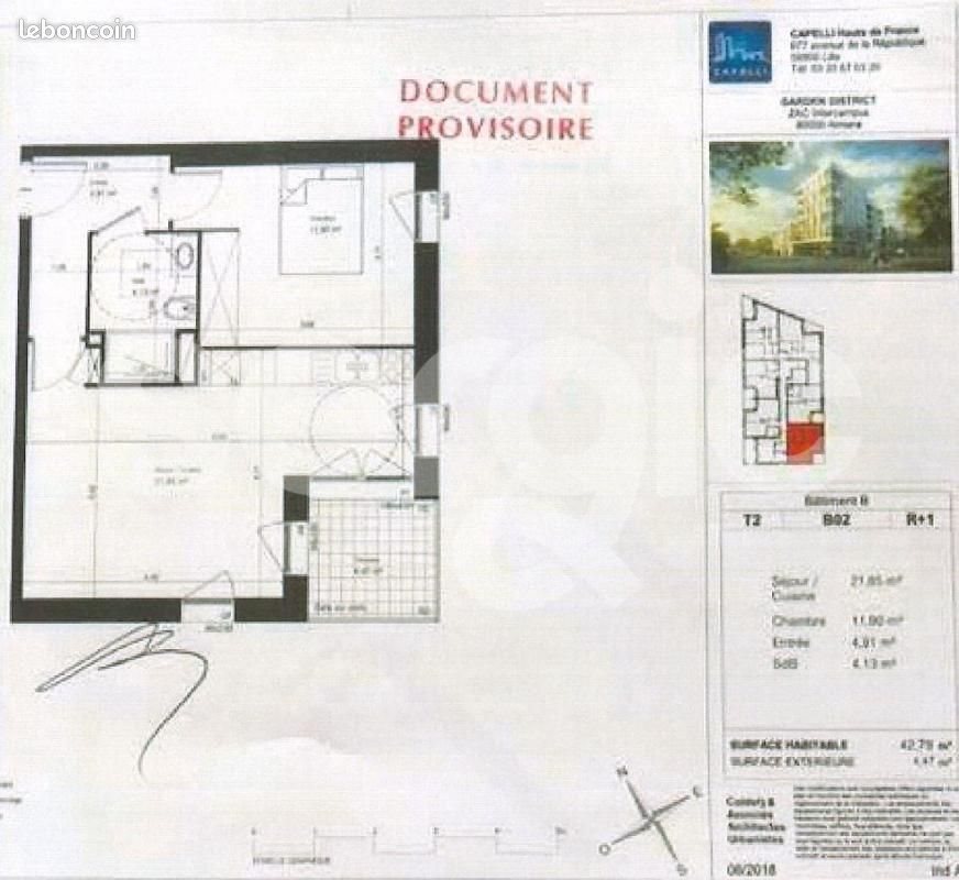 Appartement à louer, 42m², Amiens
