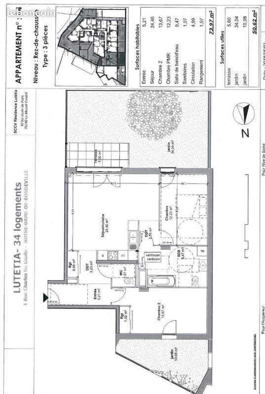 Appartement à louer, 73m², Notre-Dame-de-Bondeville