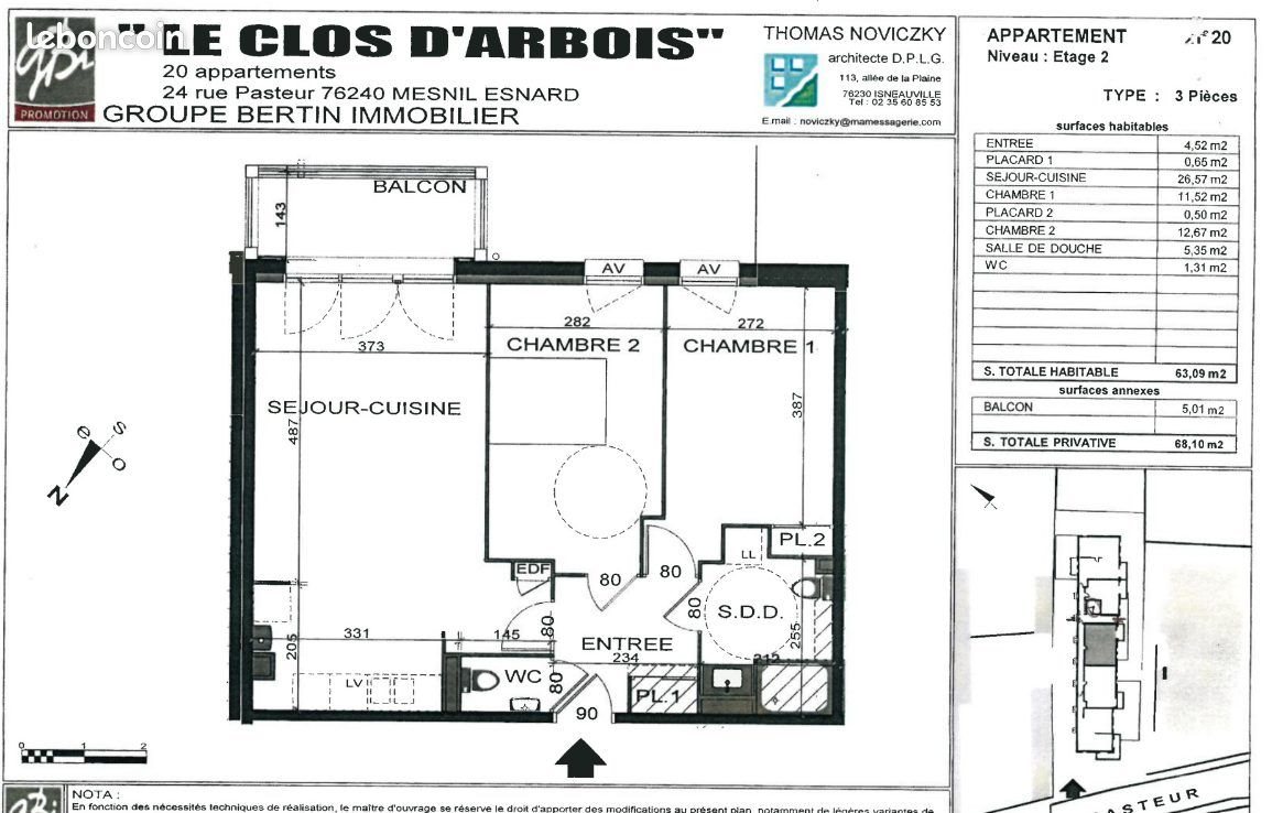 Appartement à louer, 63m², Le Mesnil-Esnard