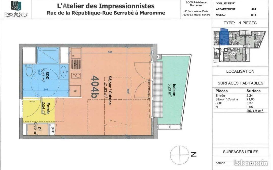 Appartement à louer, 30m², Maromme