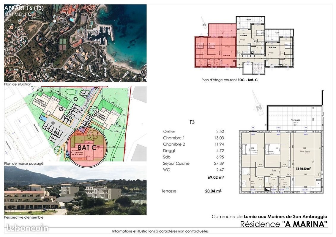 Appartement à vendre, 69m², Lumio