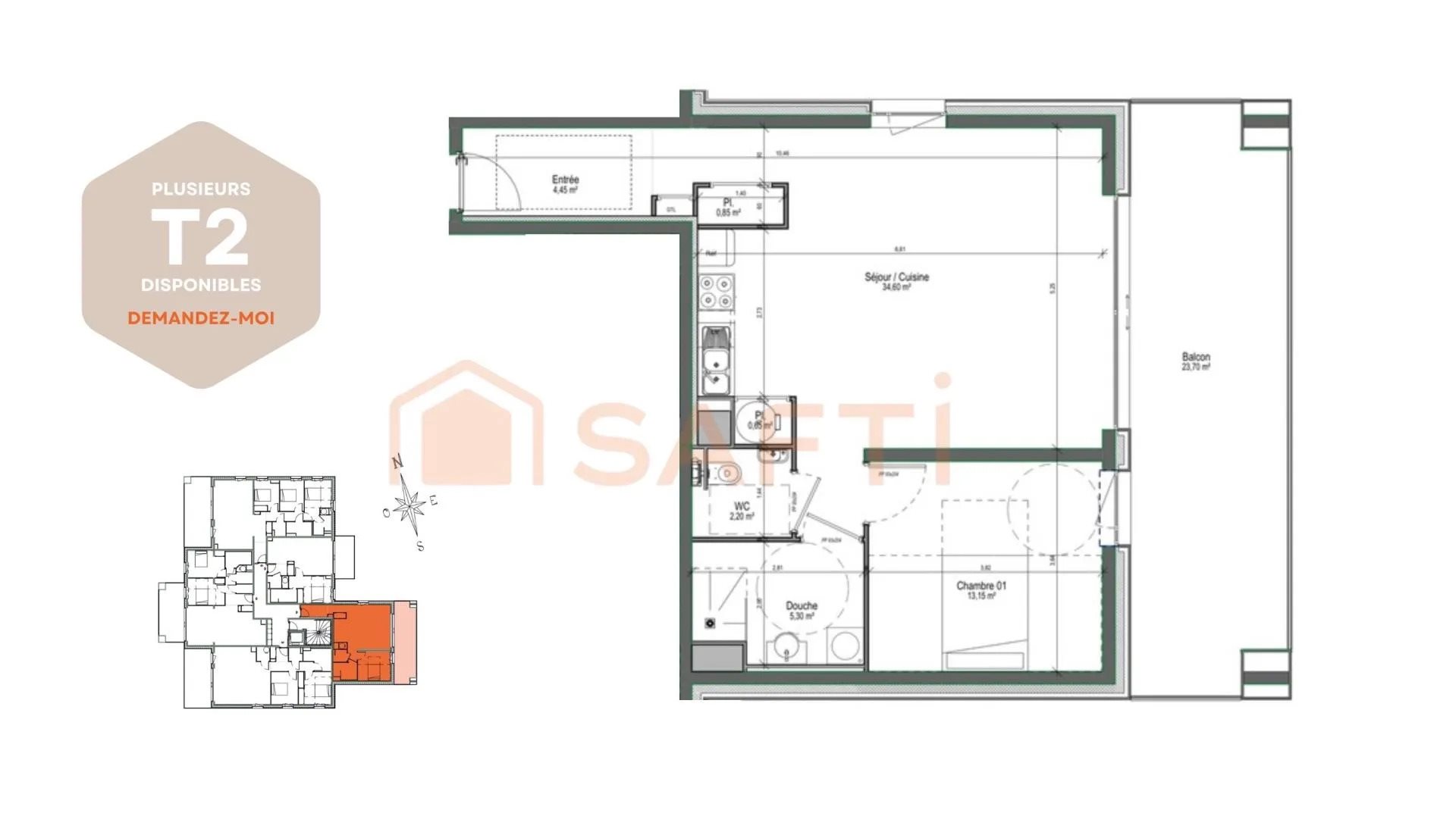 Appartement à vendre, 62m², Arras