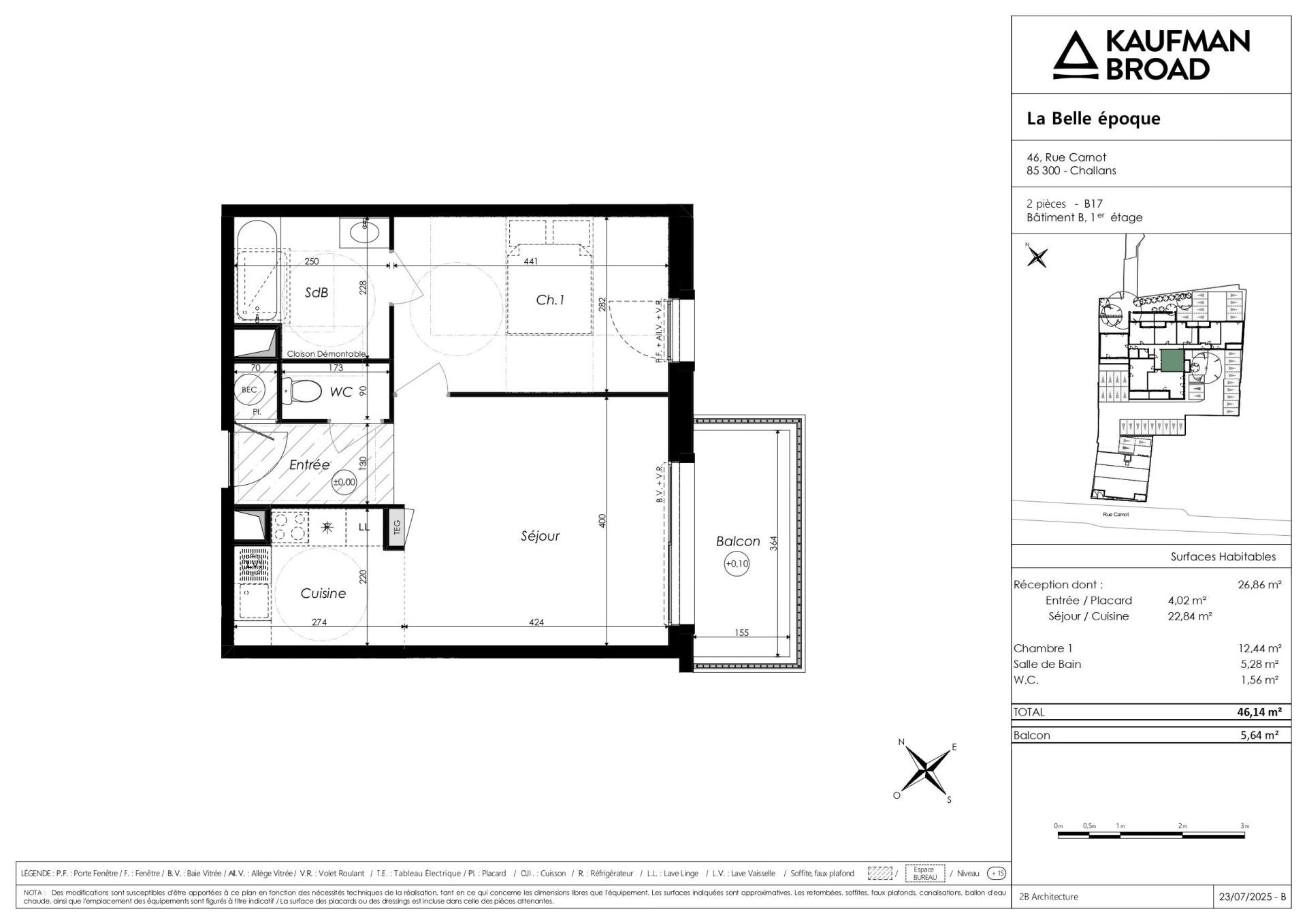Appartement à vendre, 46m², Challans
