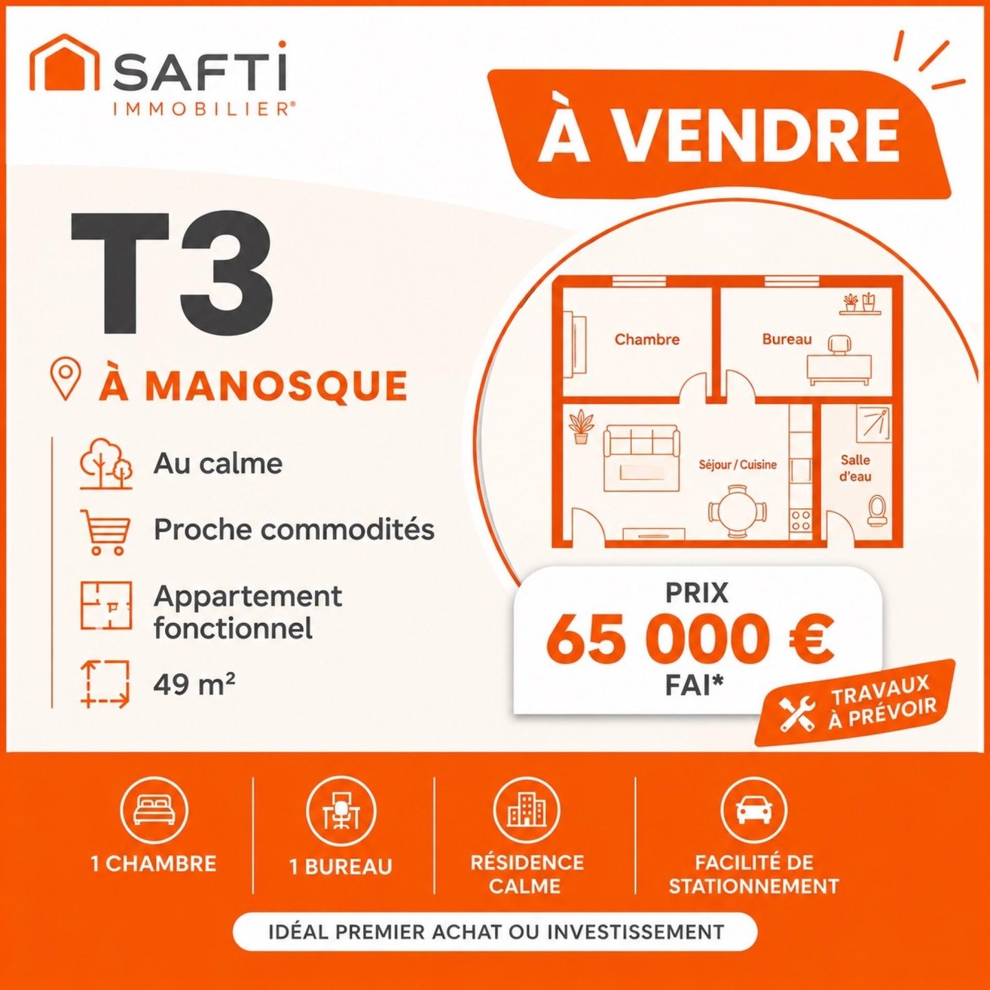 Appartement à vendre, 49m², Manosque