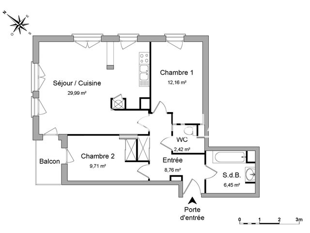 Appartement à louer, 69m², Caen