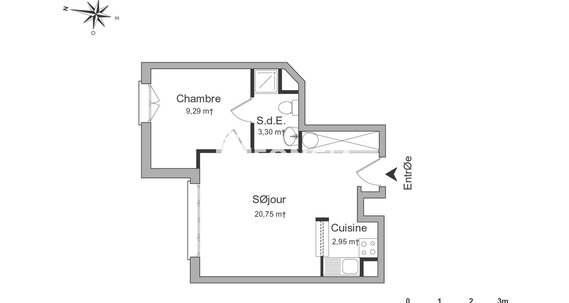 Appartement à louer, 34m², Levallois-Perret