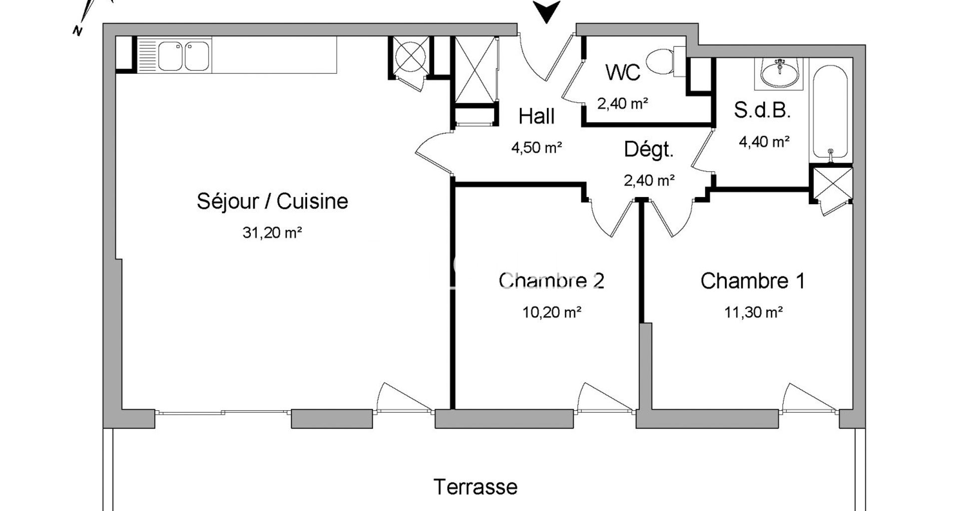 Appartement à louer, 66m², L'Etrat