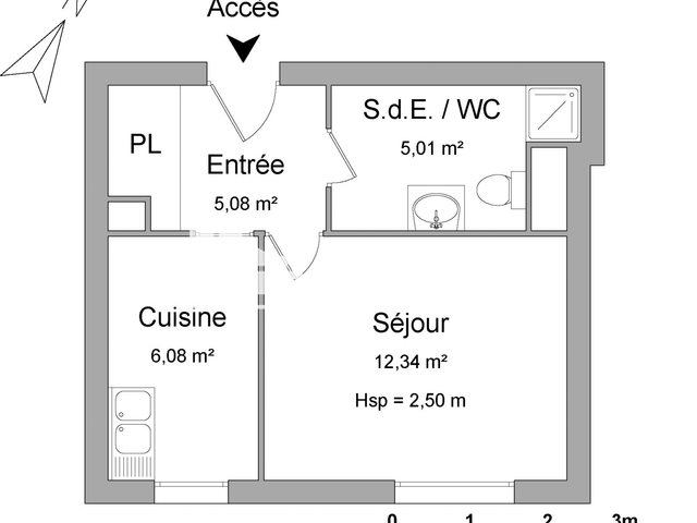 Appartement à louer, 28m², Chenôve