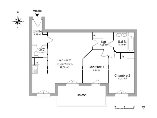 Appartement à louer, 65m², Saint-Cyprien