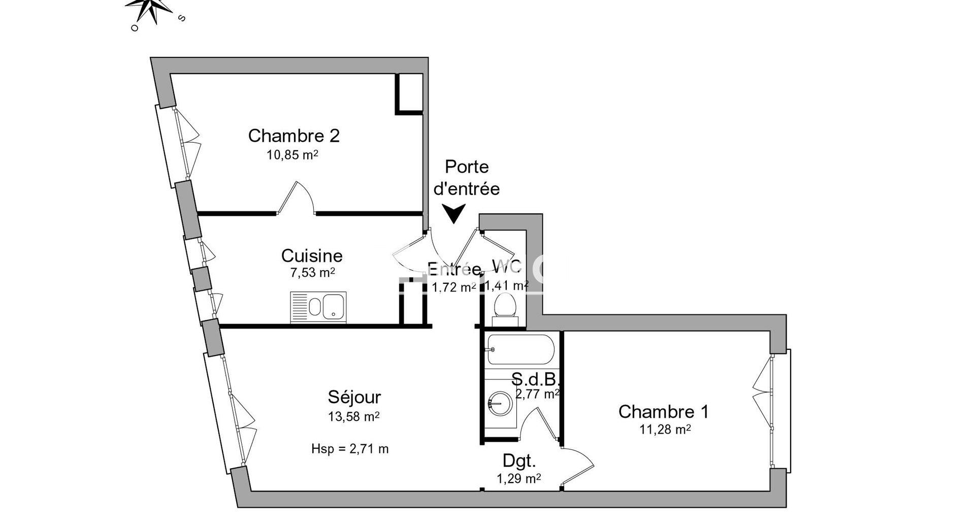Appartement à louer, 50m², Montrouge