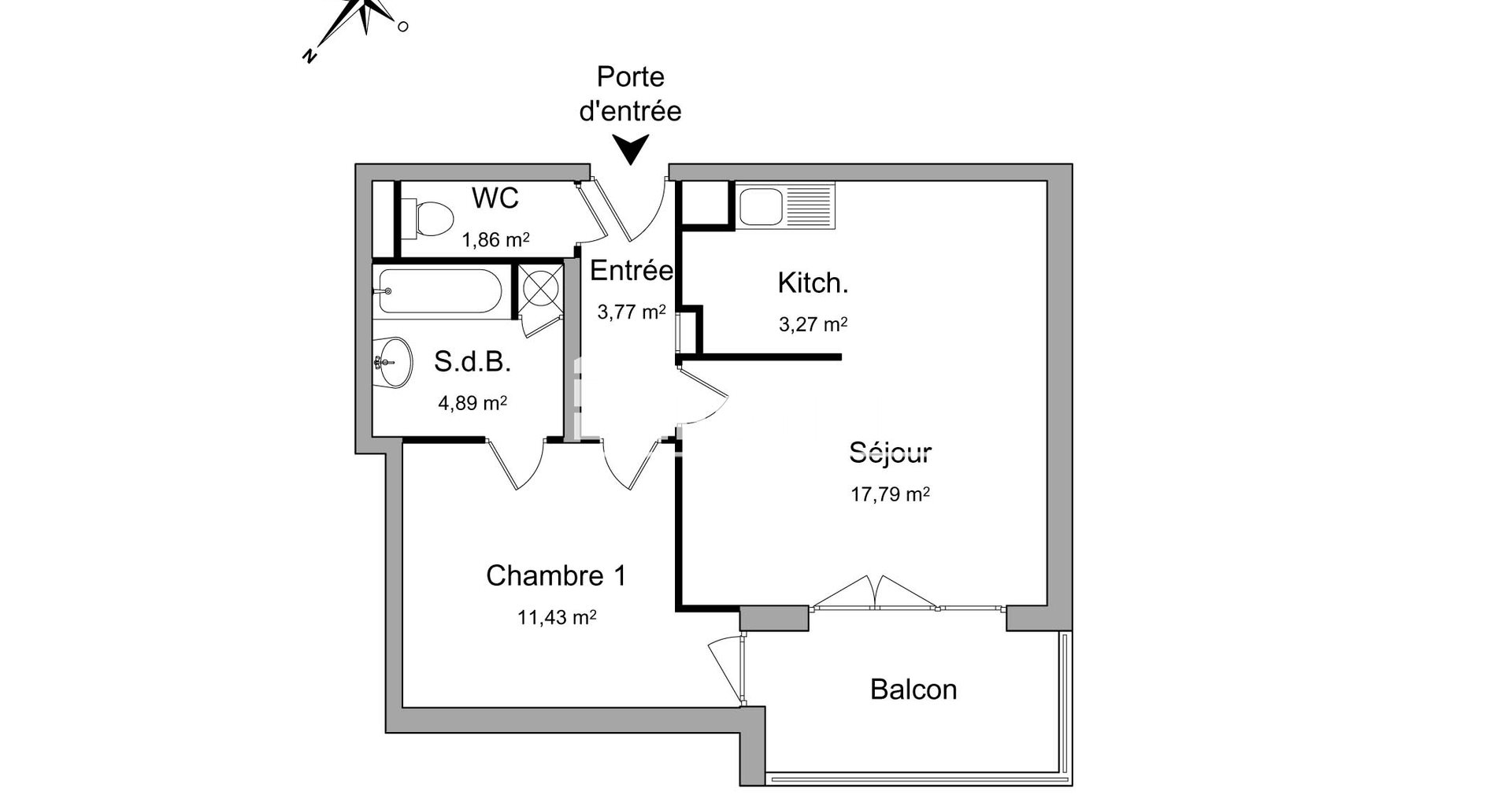 Appartement à louer, 43m², Cergy