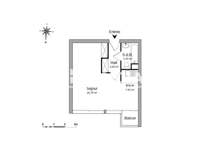 Appartement à louer, 35m², Talence