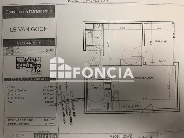 Appartement à louer, 46m², Vendargues