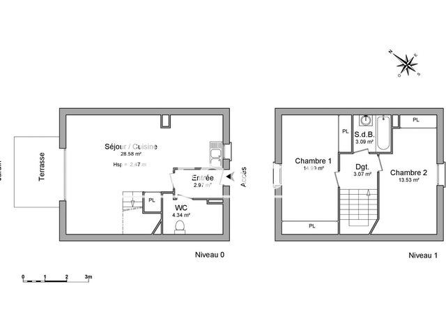 Maison à louer, 70m², Eaunes
