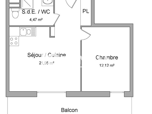Appartement à louer, 38m², Souffelweyersheim