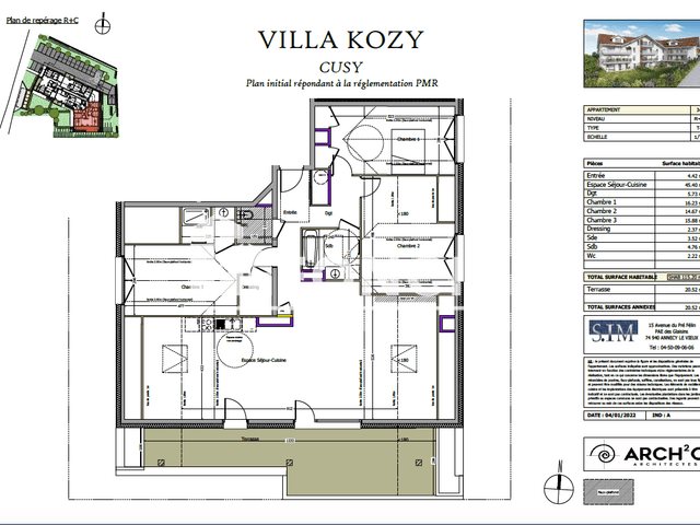 Appartement à louer, 115m², Cusy