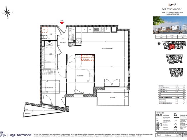 Appartement à louer, 63m², Louviers