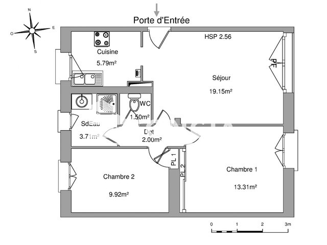 Appartement à louer, 55m², Buxerolles