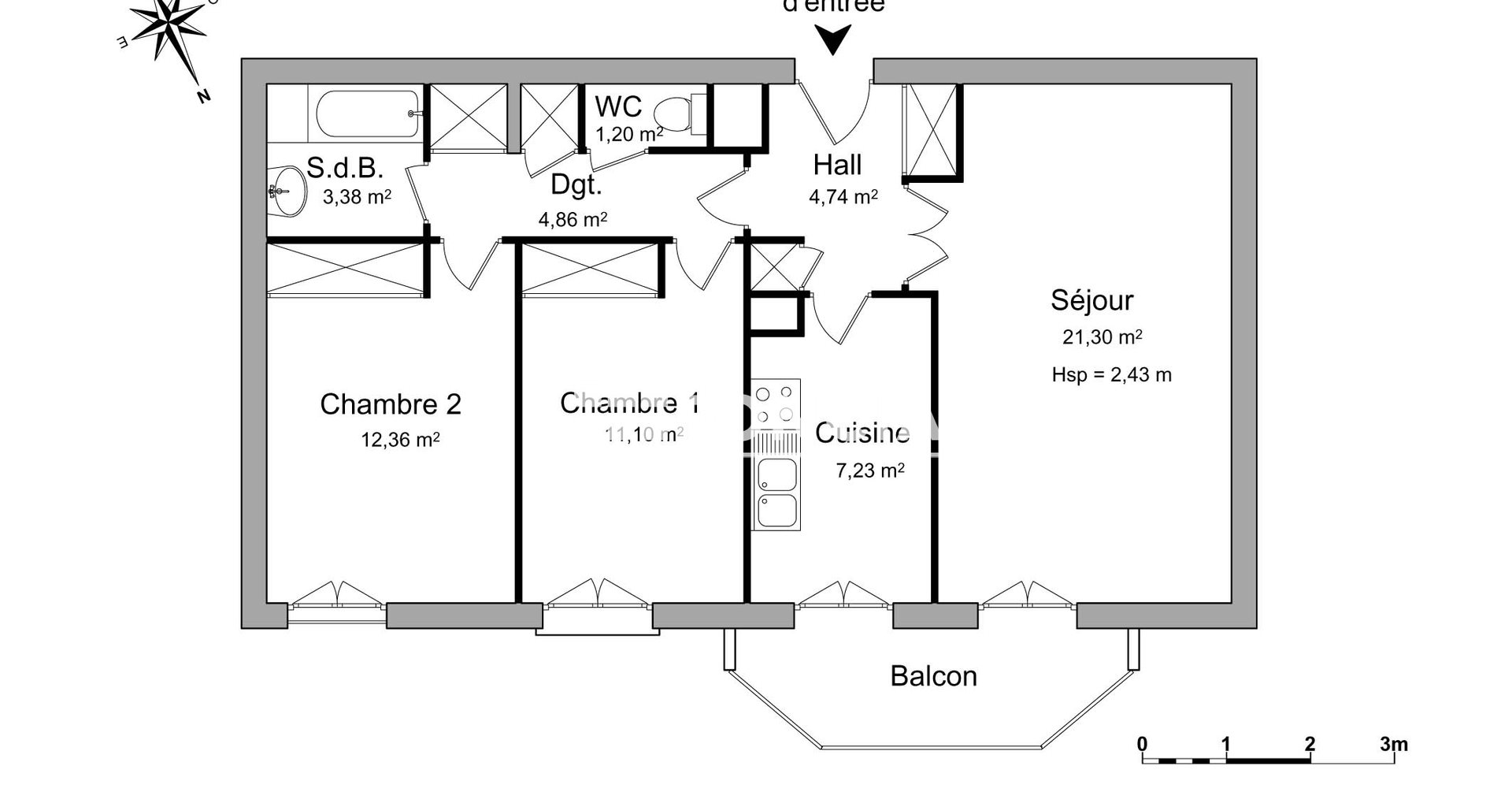 Appartement à louer, 66m², Verneuil-sur-Seine